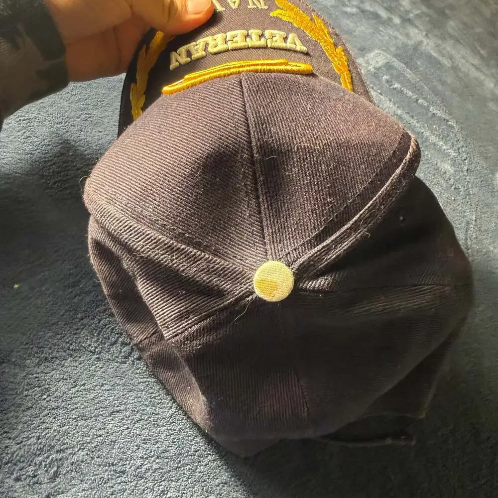 United States Navy Veteran Embroidered Baseball Cap with USA Side Detail